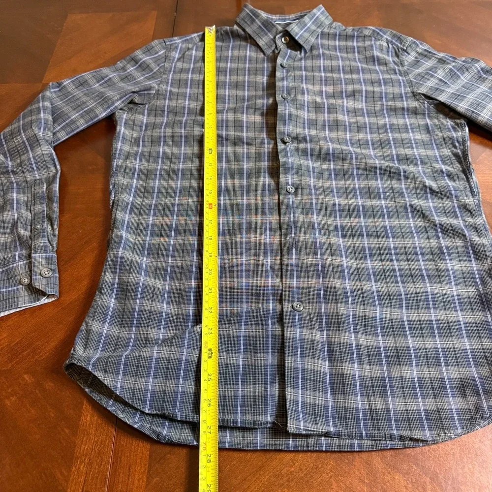 Banana Republic Men's Plaid Button Down‎ Shirt Small 14-14.5 Stretch